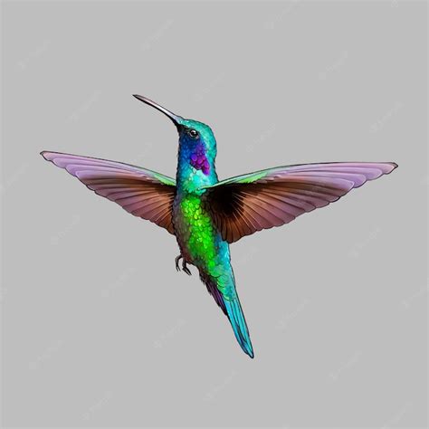 Premium Vector | Vector realistic drawing of beautiful hummingbird bird