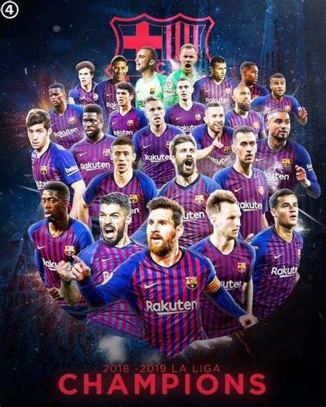 Campions de la Lliga española 2018-19 8 d'11 Champions, Fc Barcelona ...