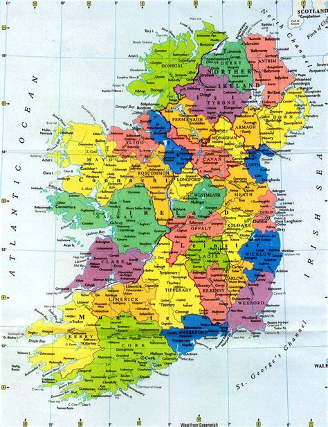 Printable Map Of Ireland With Cities