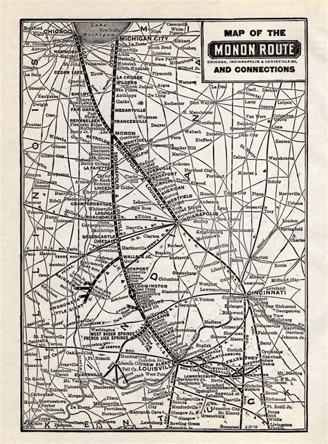 1941 Antique Monon Route Railroad Map Chicago Indianapolis and | Etsy in 2022 | Monon, Chicago ...