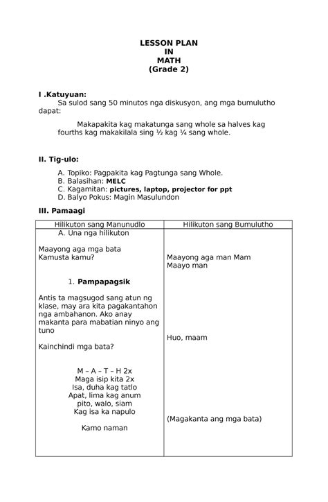 Hiligaynon Lesson Plan Form Fill Out And Sign Printab - vrogue.co