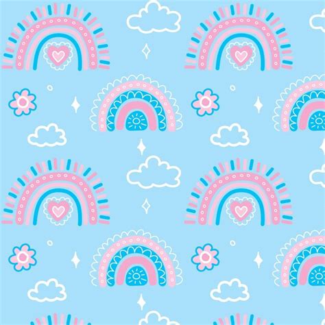 Premium Vector | Scandinavian rainbow for kids style pattern