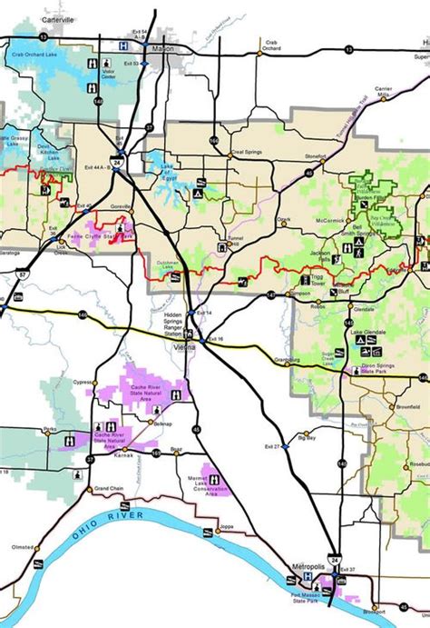 Map of Central Shawnee Nat\'l Forest | Shawnee national forest, Shawnee, Forest