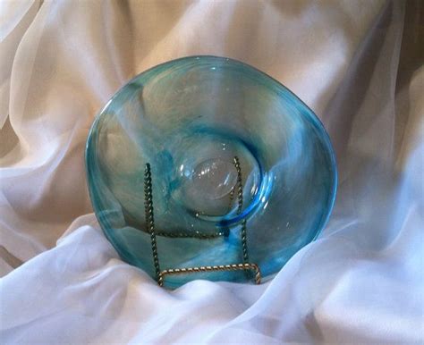 Hand Blown Wall Plate/ Platter. Glass Art in Aqua. by MoltenColor, $20. ...