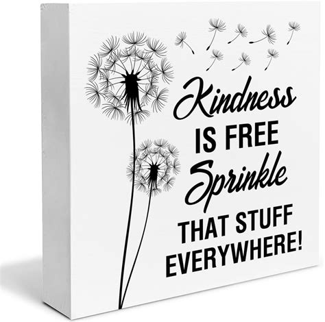 Amazon.com: Inspirational Decor Farmhouse Kindness Is Free Sprinkle That Stuff Everywhere Wood ...