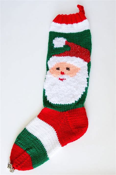 knitted christmas stockings free patterns | Knit Santa Christmas ...