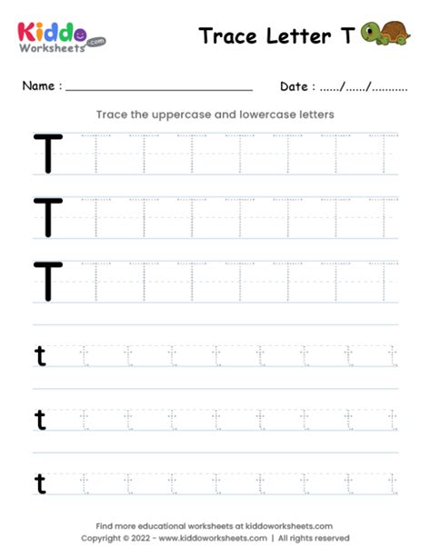 Color and Trace - Uppercase T - ELA Worksheets - SplashLearn - Worksheets Library