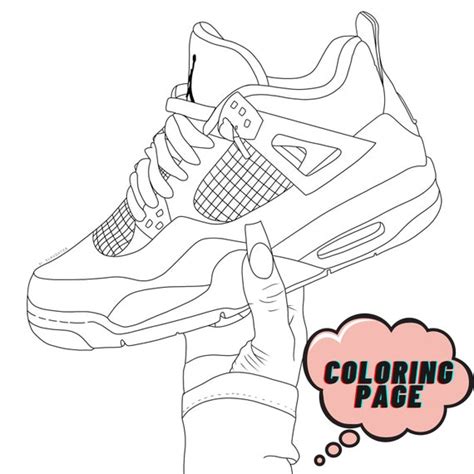 Air Jordan 4 Retro Coloring Page - Etsy