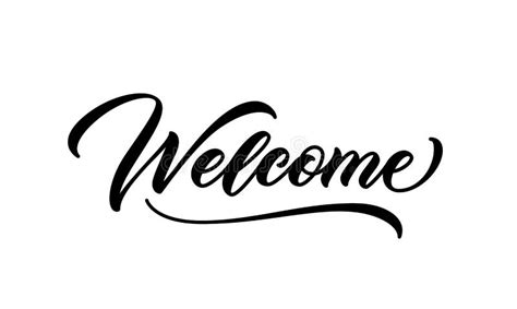 Welcome Word. Hand Lettering Design Stock Vector - Illustration of logo ...