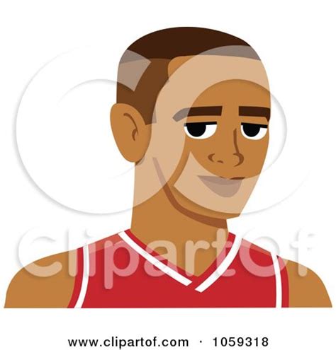 Royalty-Free Vector Clip Art Illustration of a Male Avatar Wearing A Basketball Jersey - 2 by ...