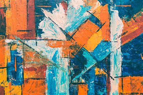 Blue, Orange, And White Abstract Painting · Free Stock Photo