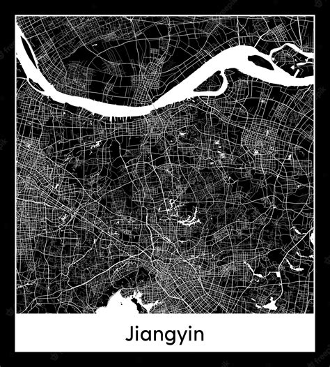 Premium Vector | Minimal city map of jiangyin (china, asia)