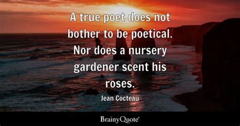 Jean Cocteau - A true poet does not bother to be poetical....