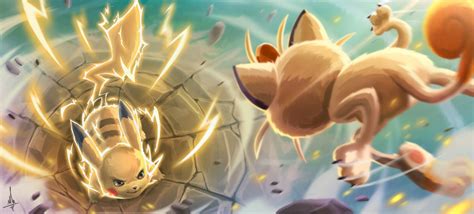 Pikachu Vs Meowth by Angel Moonlight Second Pokemon fan art of my idea ...