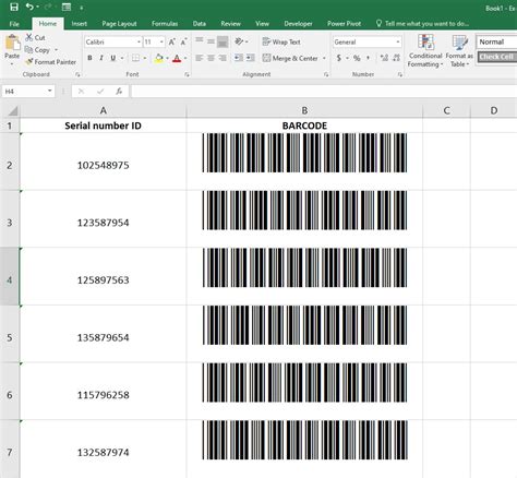 How to create a barcode using Excel