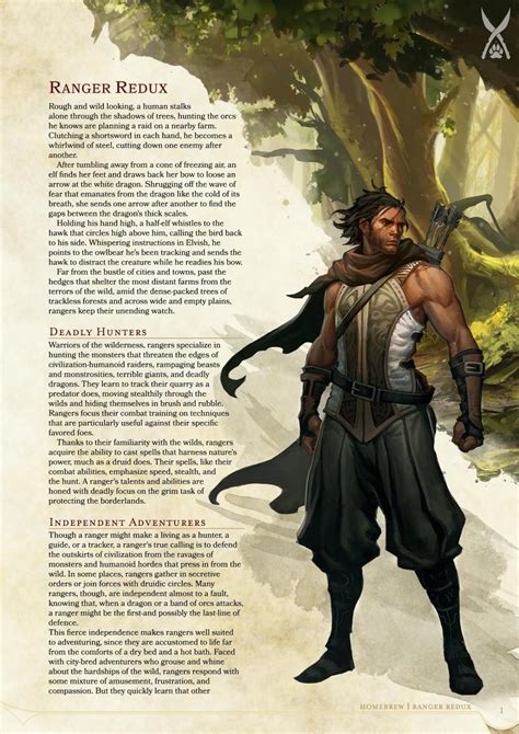 DnD 5e Homebrew — Ranger Redux by Smyris | Dnd 5e homebrew, Ranger dnd, Dungeons and dragons ...