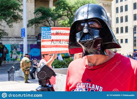 A Man Wears a Darth Vader Helmet at an Anti-Mask Rally Editorial Stock ...