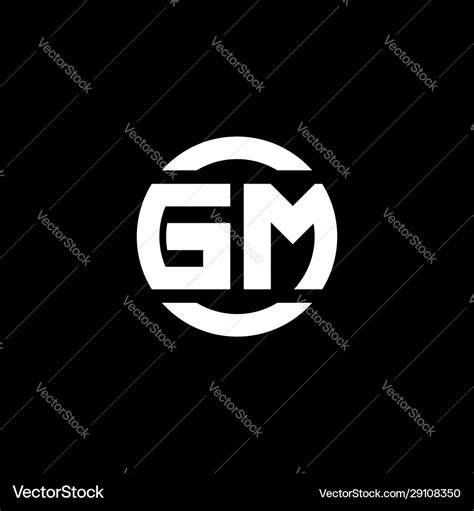 Gm logo monogram isolated on circle element Vector Image