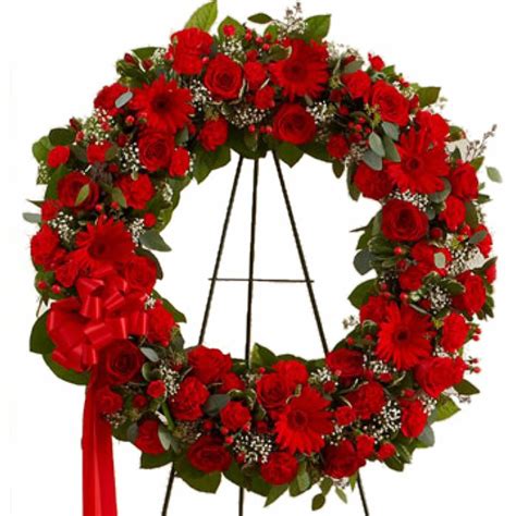 Funeral Flowers Wreath Red - Toronto Bulk Flowers