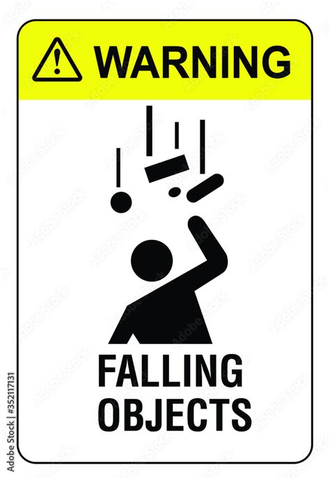 Falling objects construction site warning sign Stock Vector | Adobe Stock