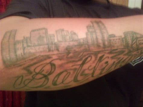 Baltimore skyline forearm tattoo Baltimore Skyline, Forearm Tattoo ...