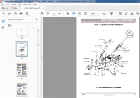 CUSHMAN HAULER PRO TECHNICIAN’S REPAIR AND SERVICE MANUAL (72V ELECTRIC ...