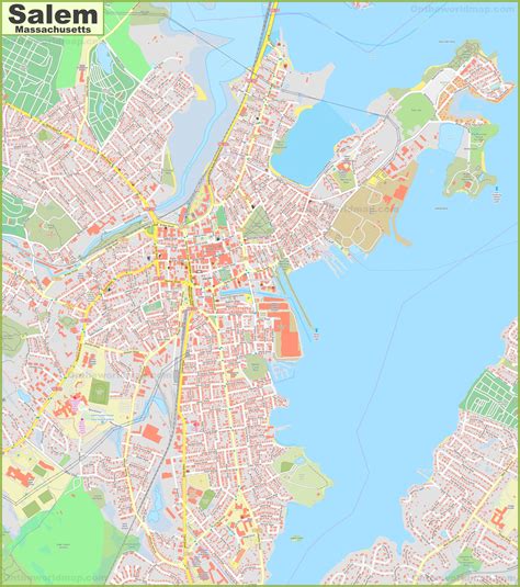 Large detailed map of Salem (Massachusetts)