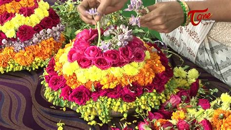 Bathukamma || How to Make Bathukamma with all type of Flowers - video ...