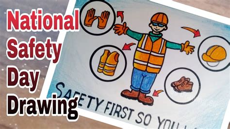 How To Draw National Safety Day National Safety Day Drawing Easy | The ...