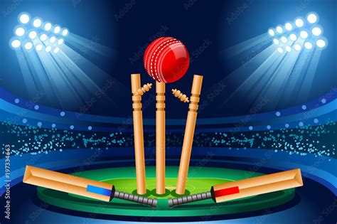 Cricket stadium vector wallpaper Stock Vector | Adobe Stock