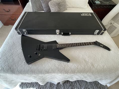 ESP Custom Guitars E.X.P. Explorer 1998 - Black with black | Reverb