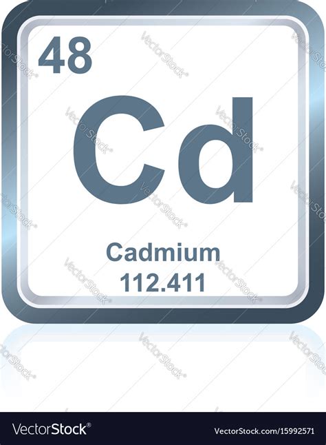 Chemical element cadmium from periodic table Vector Image