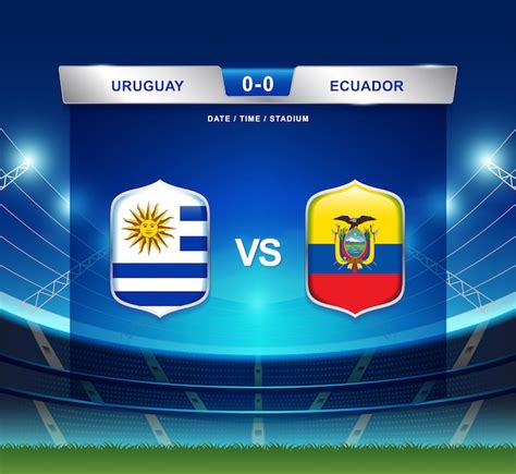 Premium Vector | Uruguay vs Ecuador scoreboard broadcast football copa america