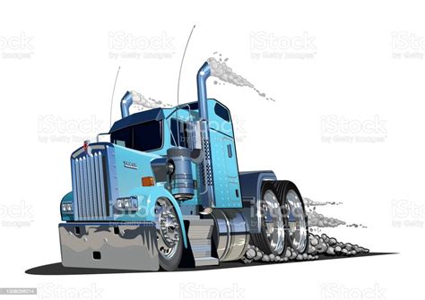 Cartoon Semi Truck Isolated On White Background Stock Illustration - Download Image Now - Semi ...