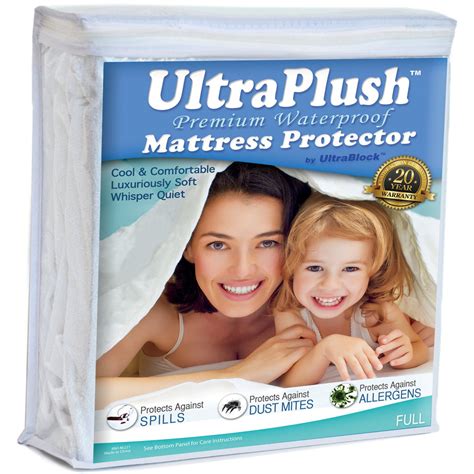 UltraPlush™ Premium Waterproof Mattress Protector - Super Soft Quiet C ...