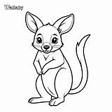 Wallaby coloring Page And Outline Vector Design  Premium AI Generated sketch template