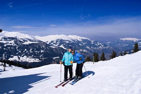 Couple at ski resort stock image. Image of couple, family - 14735745