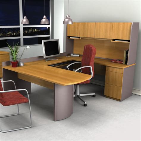 Have to have it. Bestar Executive U-Shape Computer Desk-Capuccino Cherry | Home office furniture ...