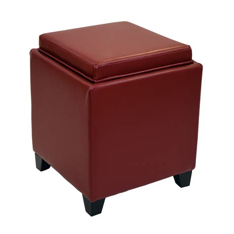 Contemporary Storage Ottoman with Tray, Multiple Colors - Walmart.com