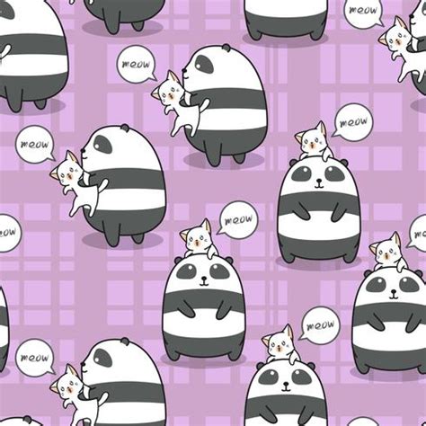 Seamless panda and cat is best friend of each other pattern. 629457 Vector Art at Vecteezy