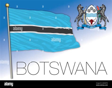 Botswana official national flag and coat of arms, african country, vector illustration Stock ...