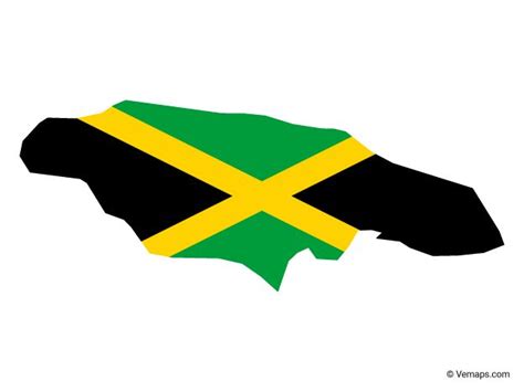 Flag Map of Jamaica | Free Vector Maps | Jamaica map, Map vector, Flag drawing