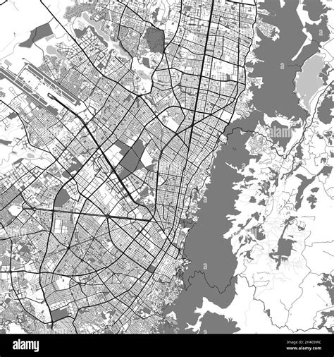 Urban city map of Bogota. Vector illustration, Bogota map grayscale art ...