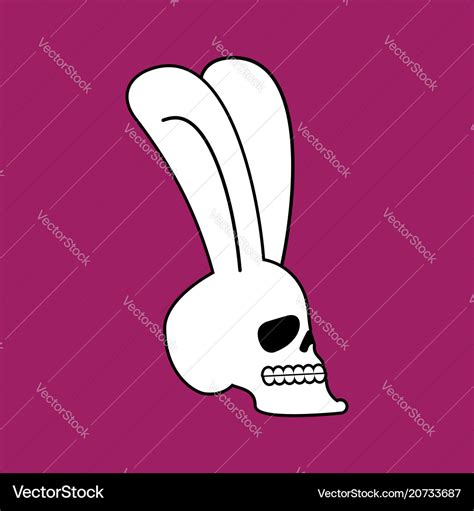 Rabbit skull white bunny with skeleton head with Vector Image