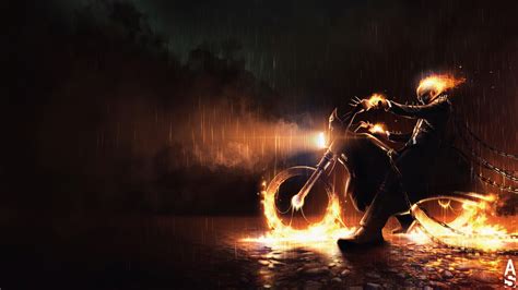 2560x1440 Ghost Rider On Bike Fire 1440P Resolution ,HD 4k Wallpapers ...