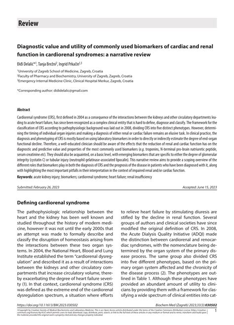 (PDF) Diagnostic value and utility of commonly used biomarkers of ...