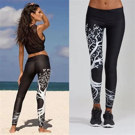 Mesh Pattern Print Leggings fitness Leggings For Women Sporting Workout Leggins Elastic Slim ...