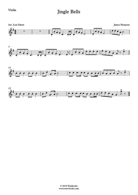 Violin Sheet Music Jingle Bells (Easy Level, with piano accompaniment ...