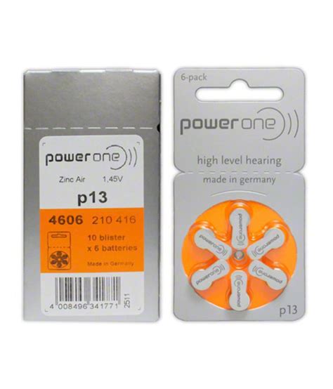 PowerOne Hearing Aid Batteries Size P13 (60pcs): Buy PowerOne Hearing ...