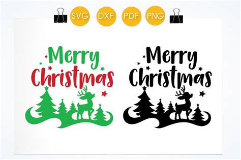 Merry Christmas SVG, PNG, EPS, DXF, cut file By PrettyCuttables ...